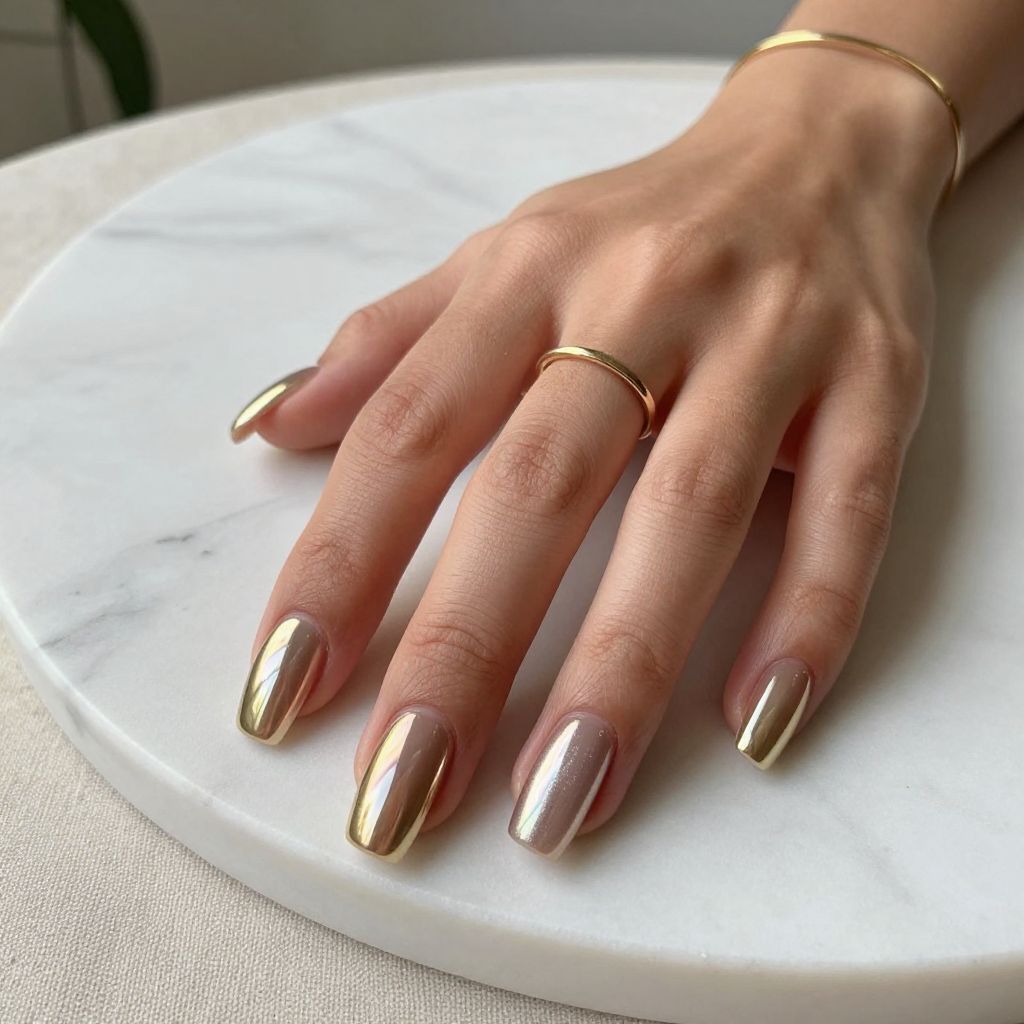 Champagne Chrome with Metallic Gradient