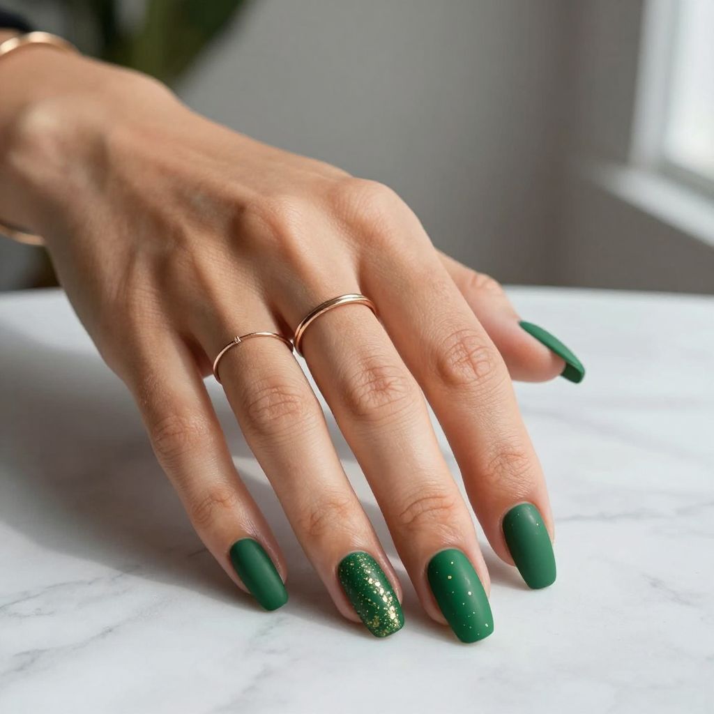 Deep Green Velvet Matte Finish