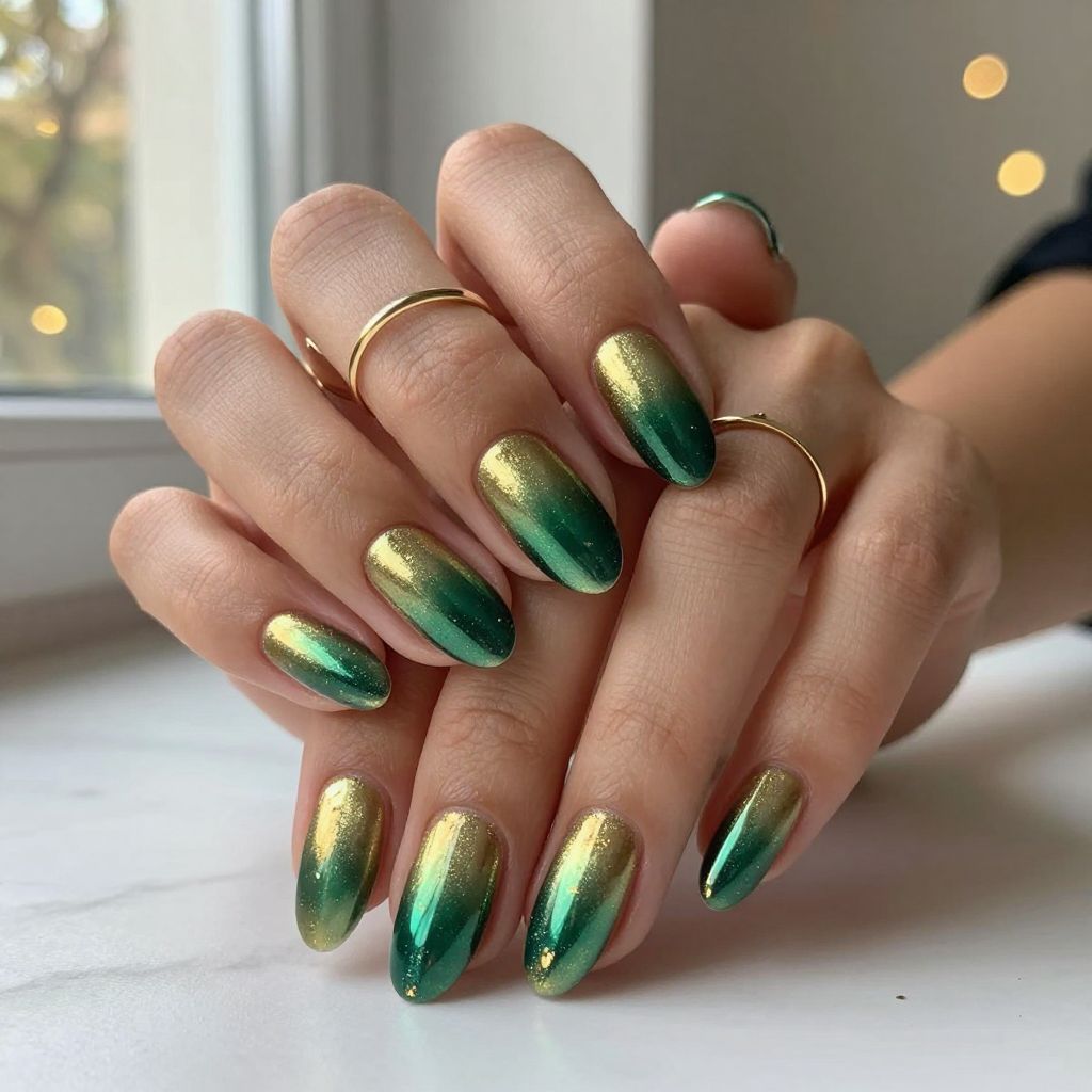 Gradient Gold to Green Ombré