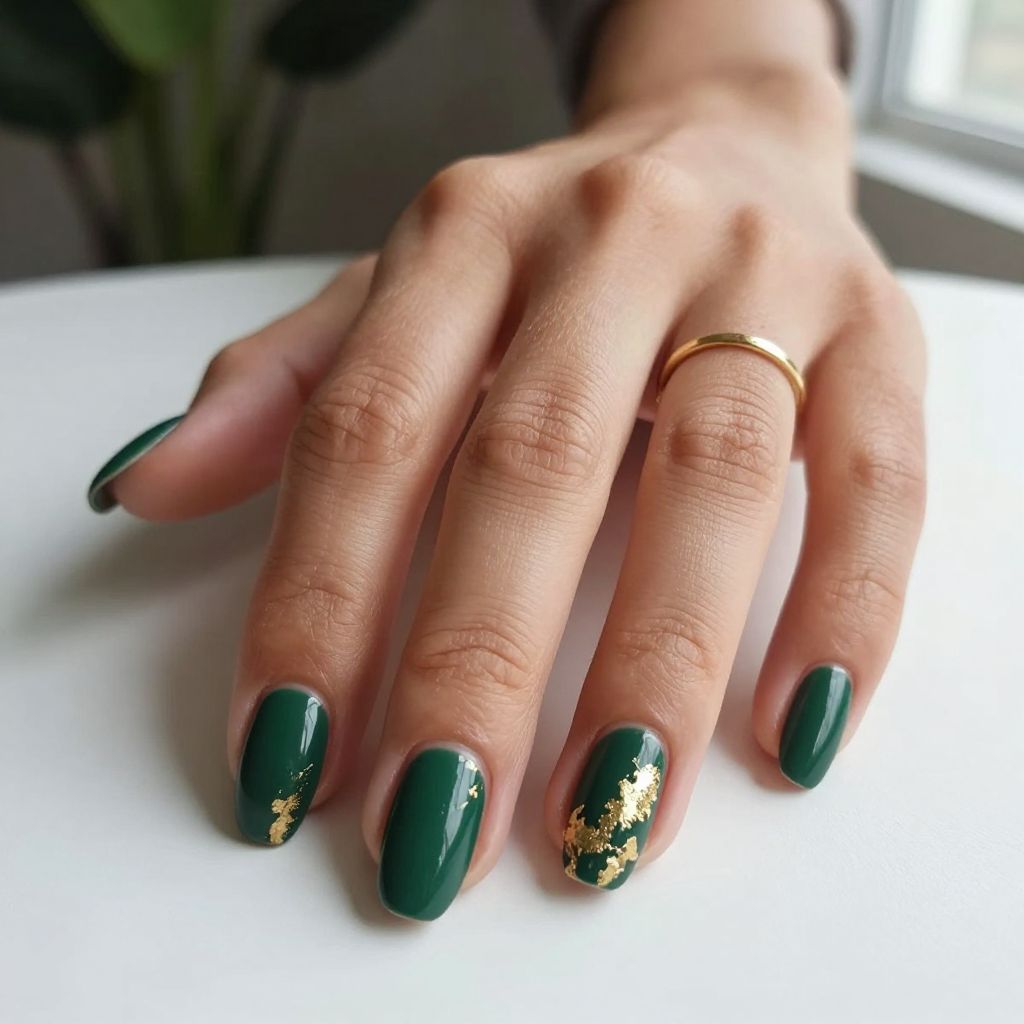Dark Green with Gold Foil Accents