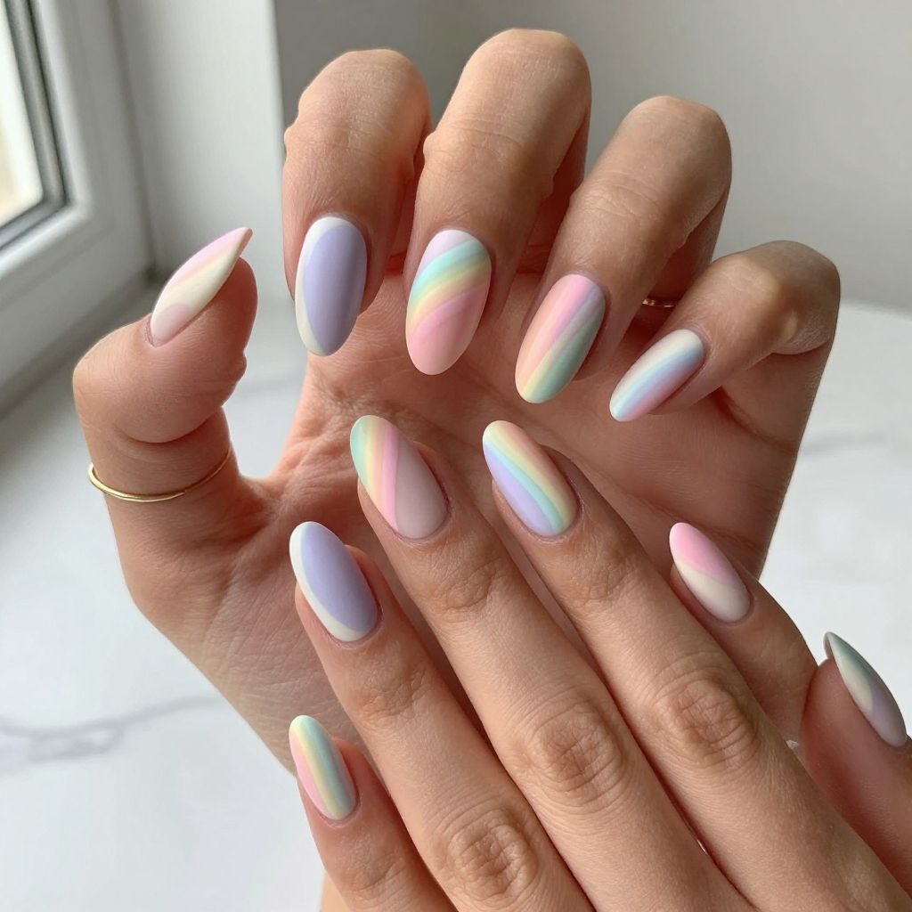 Pastel Rainbow Tips
