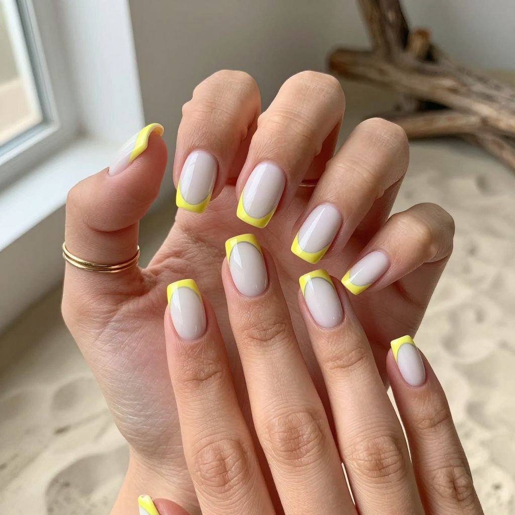 Lemon Yellow with Black Outline