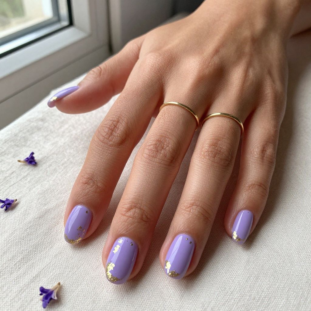 Lavender Purple with Gold Foil