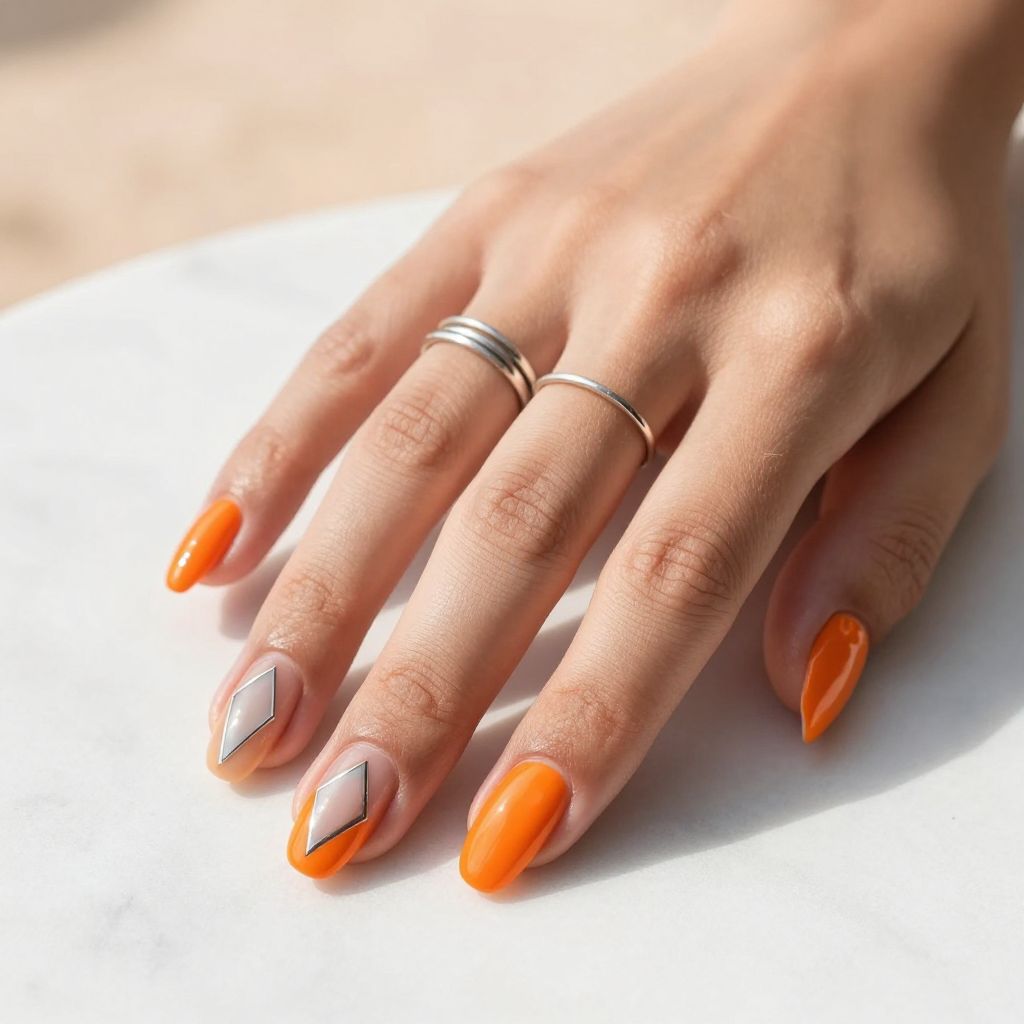 Bright Orange with Negative Space Cutouts