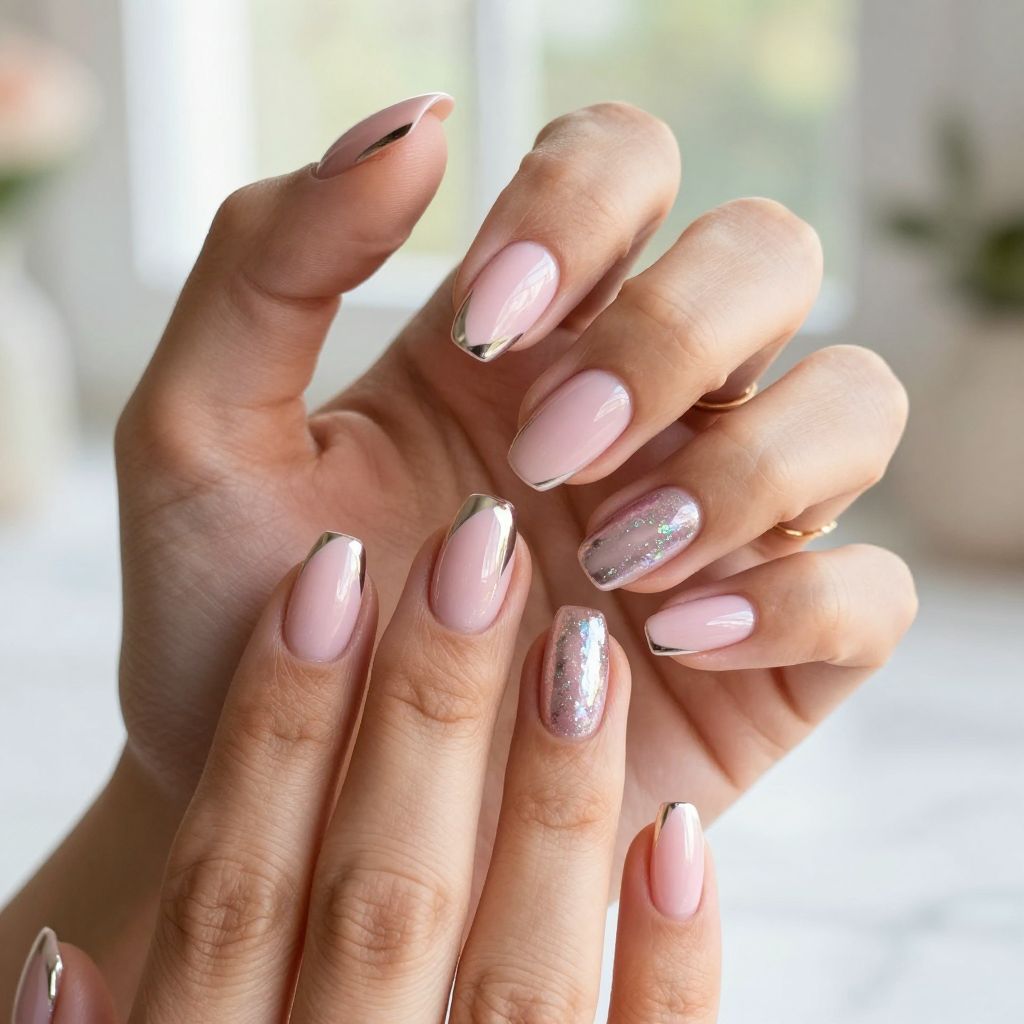 Summer pink nail design 11