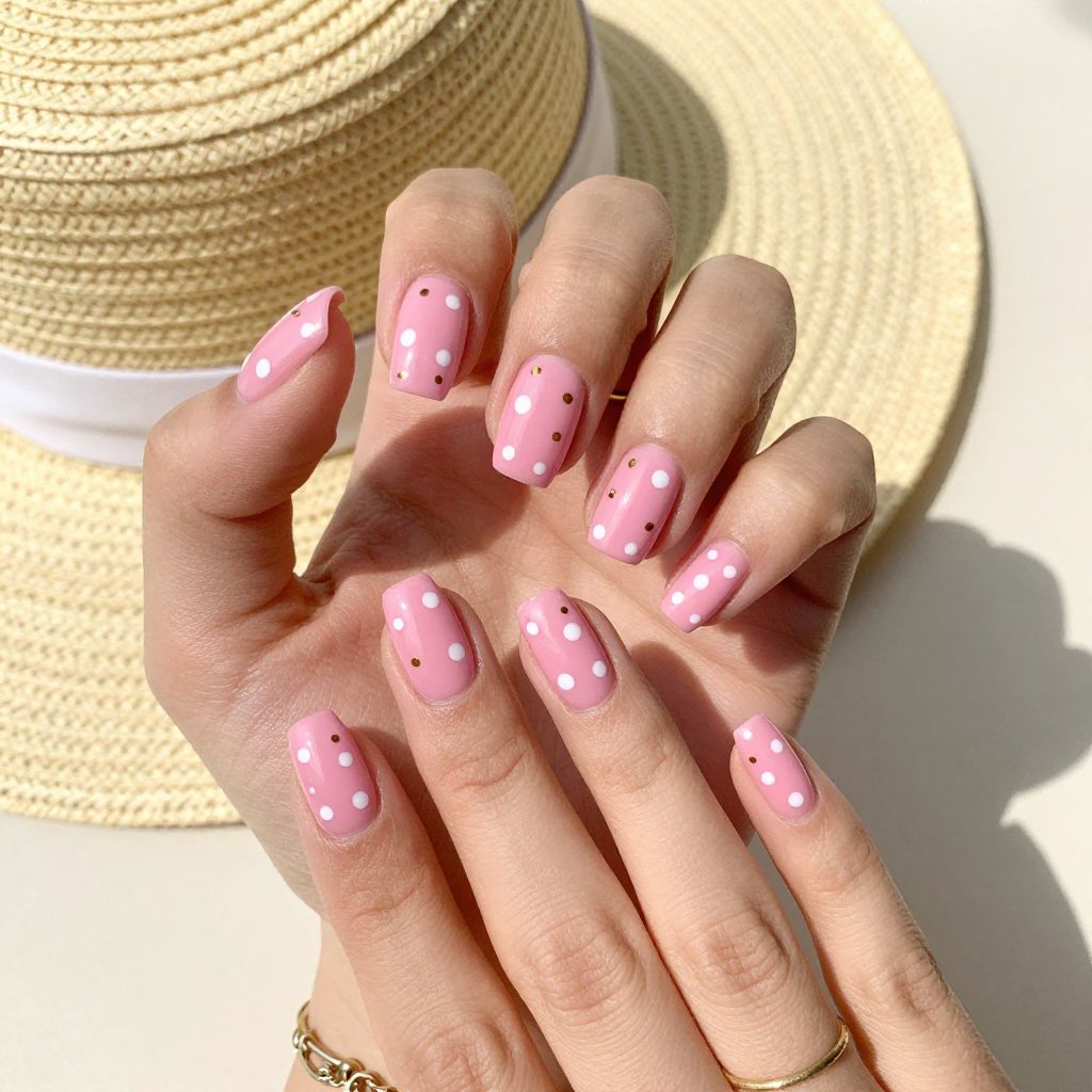 Summer pink nail design 2