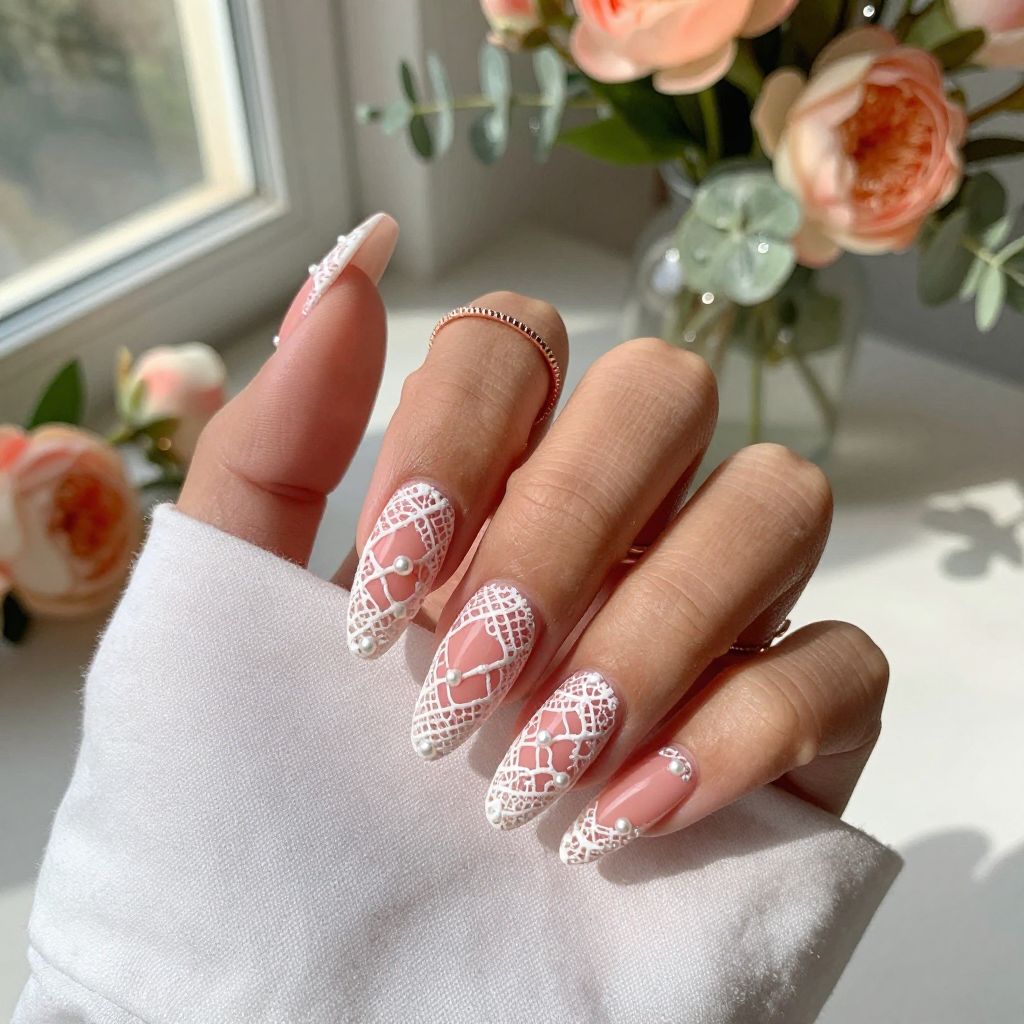 Summer pink nail design 7