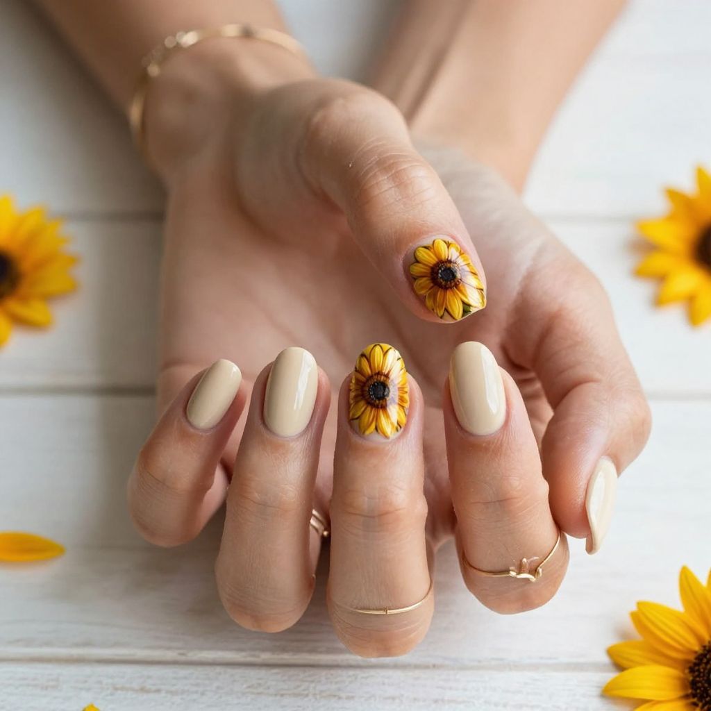 Sunflower Nail Designs 1