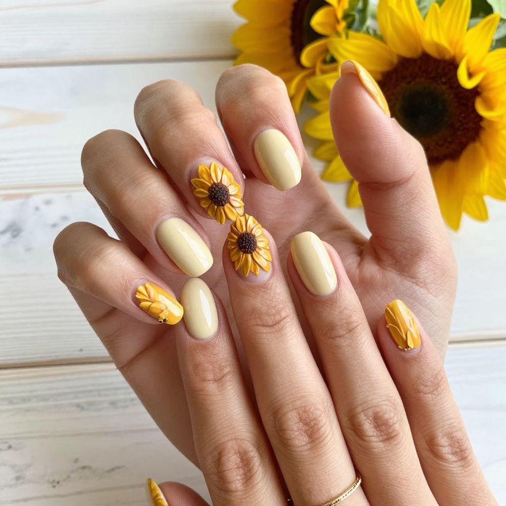 Sunflower Nail Designs 5