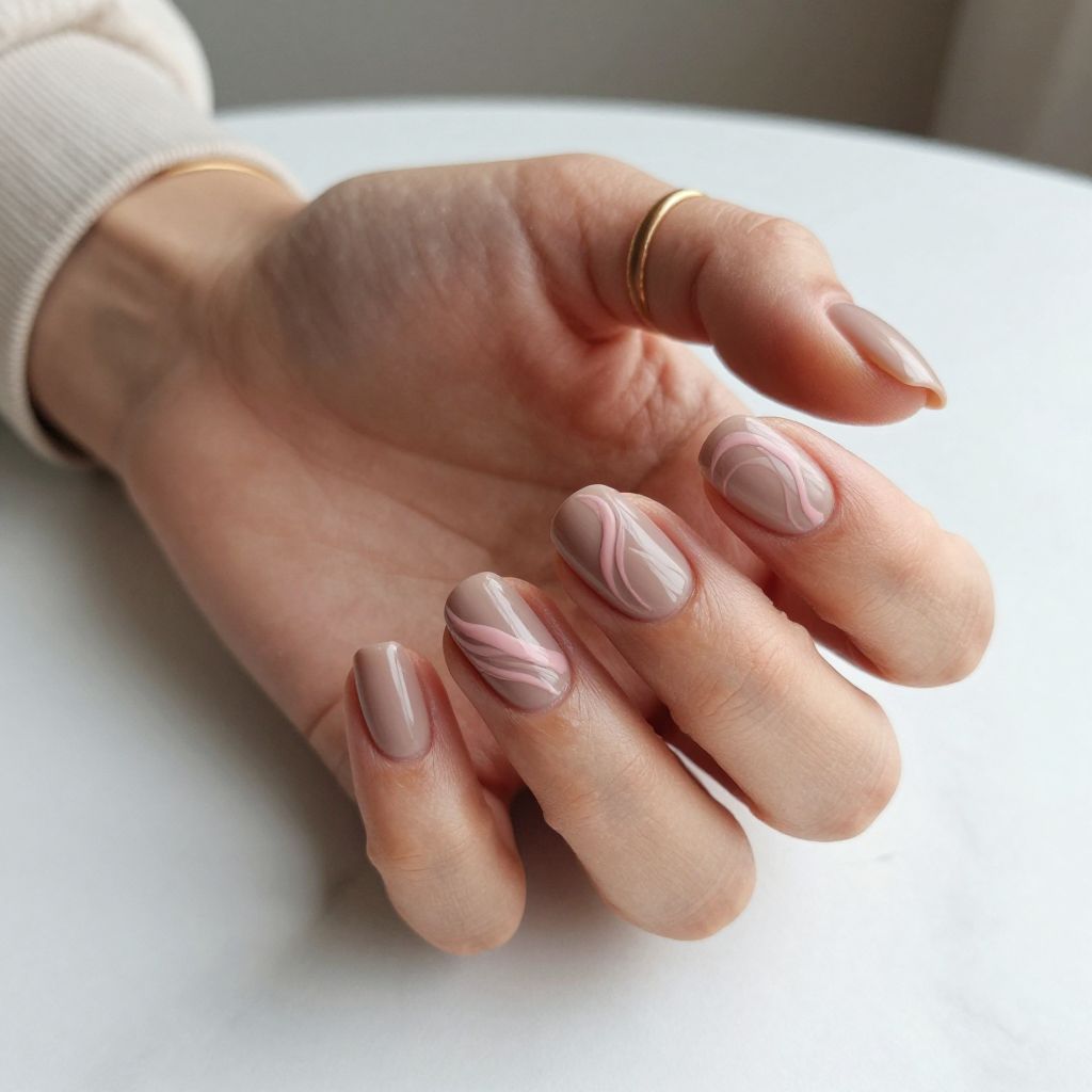 Dusty Rose and Taupe Swirls