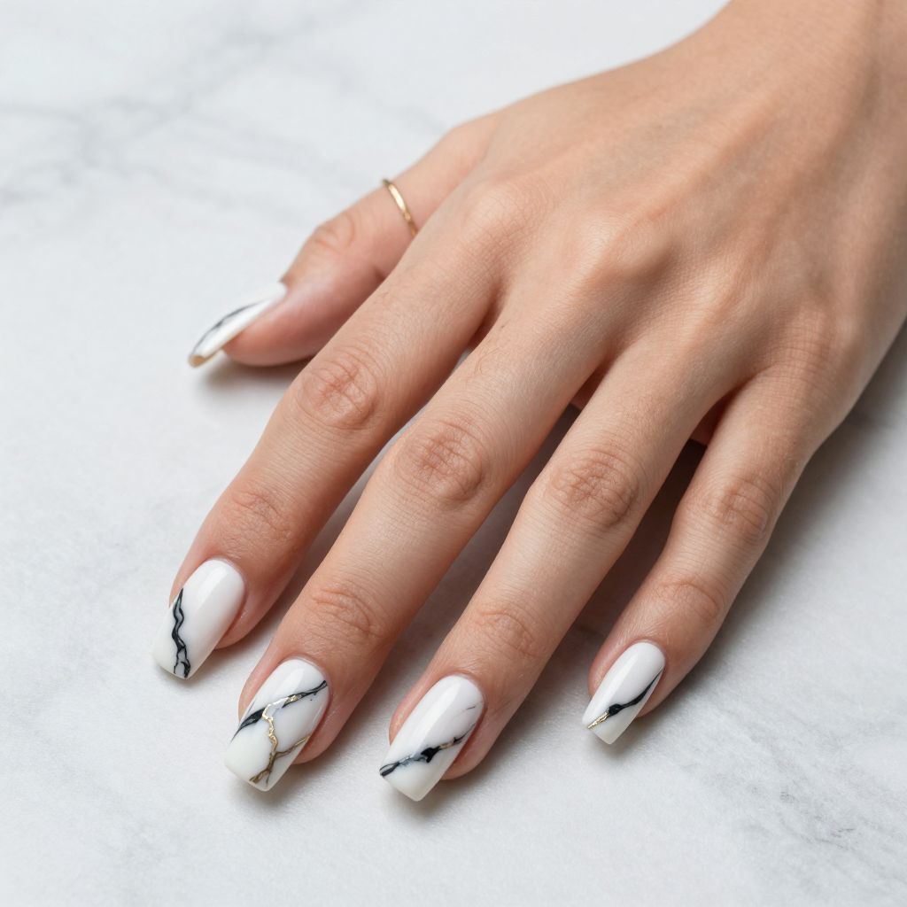 Black and White Swirl Marble