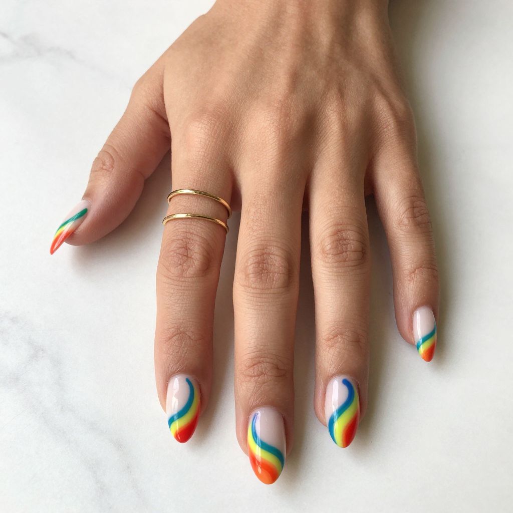 Vibrant Rainbow Swirl Explosion