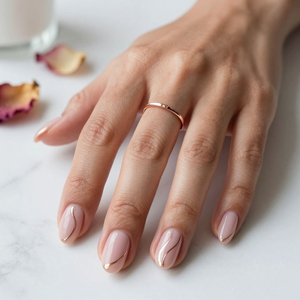 Blush Pink and Champagne Swirls