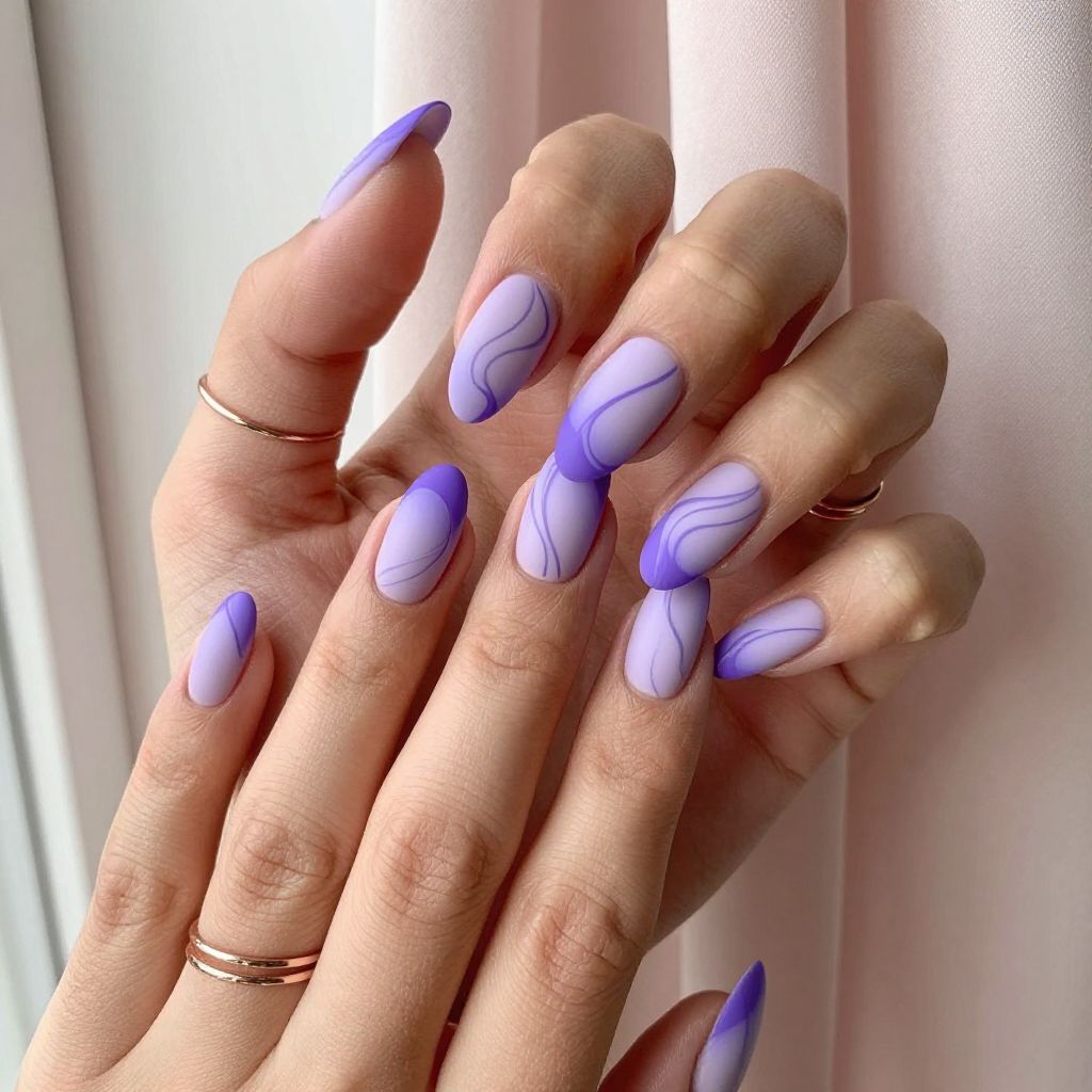 Lavender and Purple Ombre Swirls