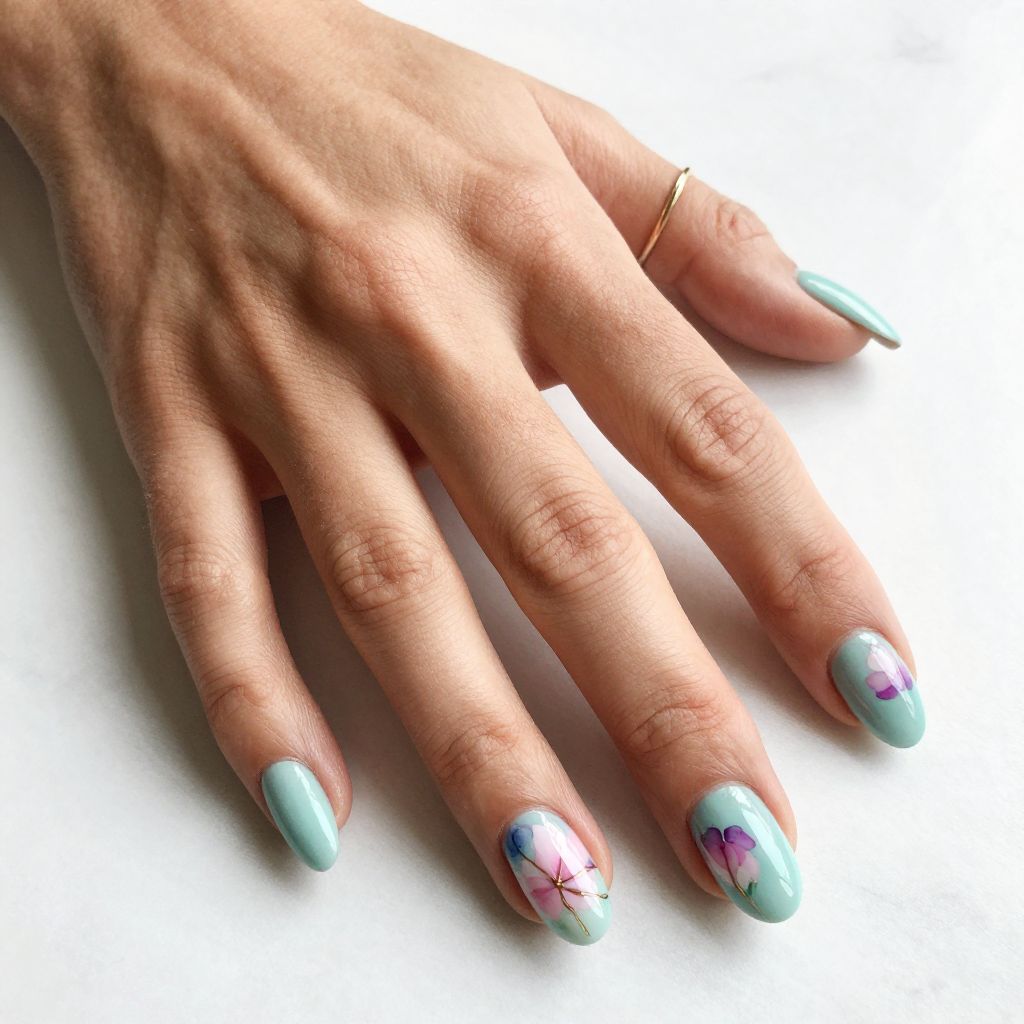 Teal nail design 10