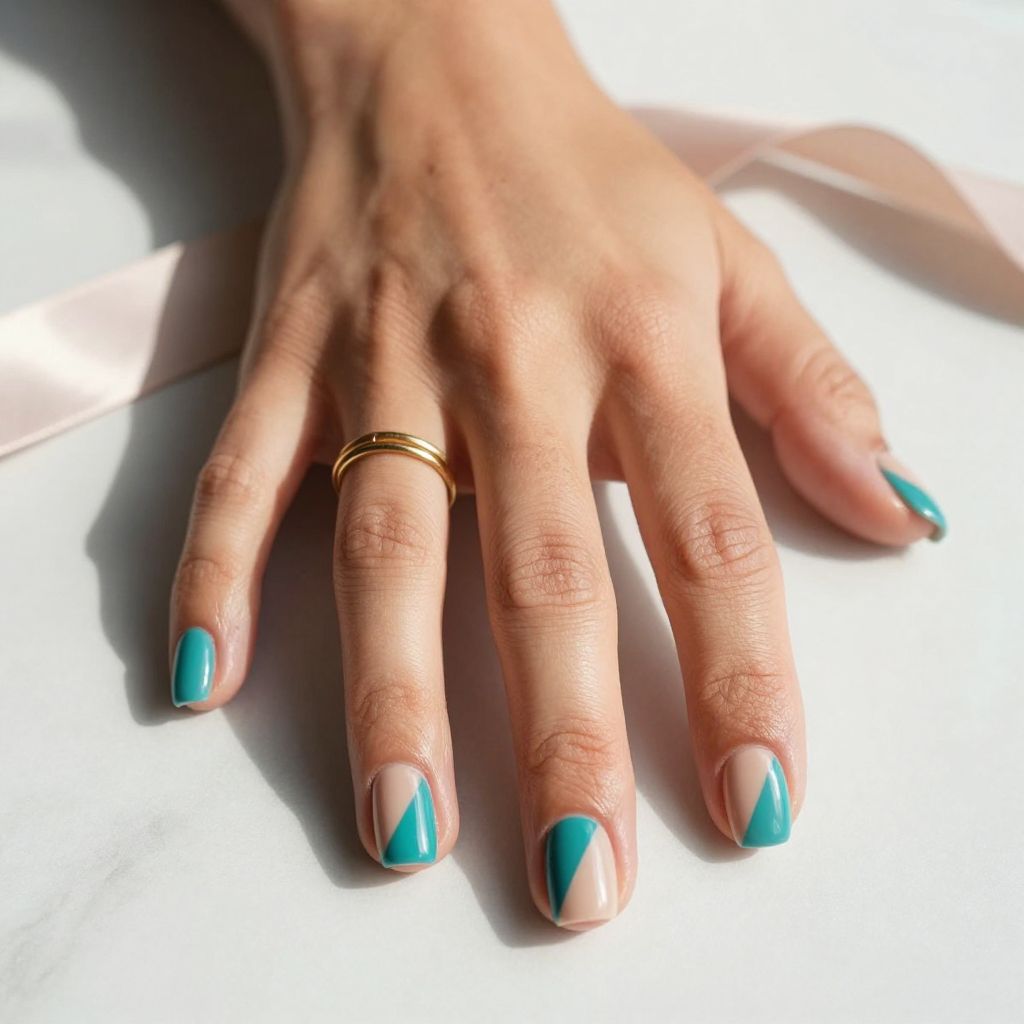 Teal nail design 12