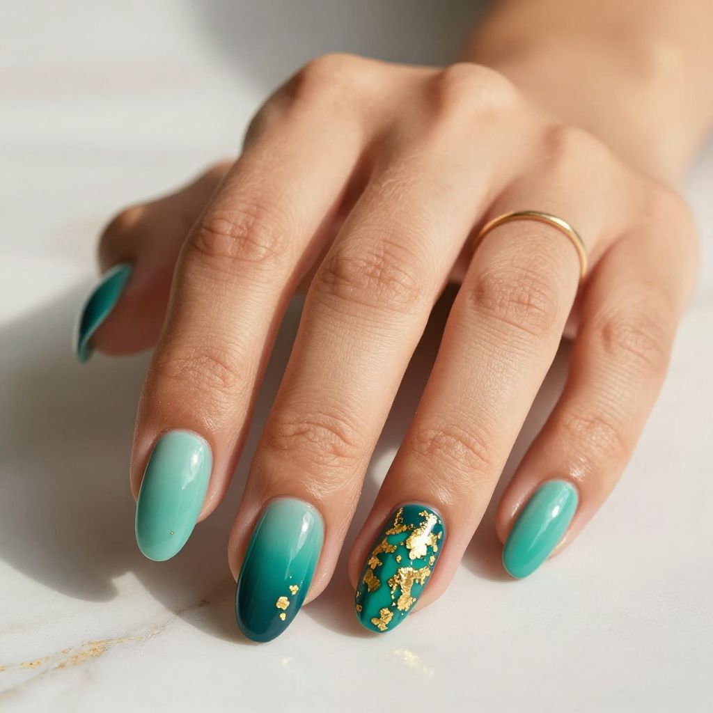 Teal nail design 14