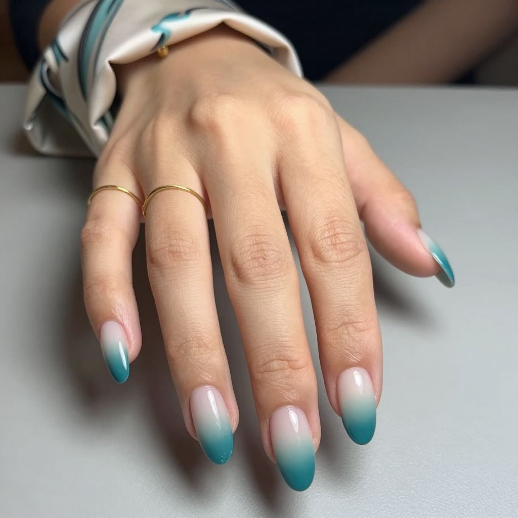 Teal nail design 2