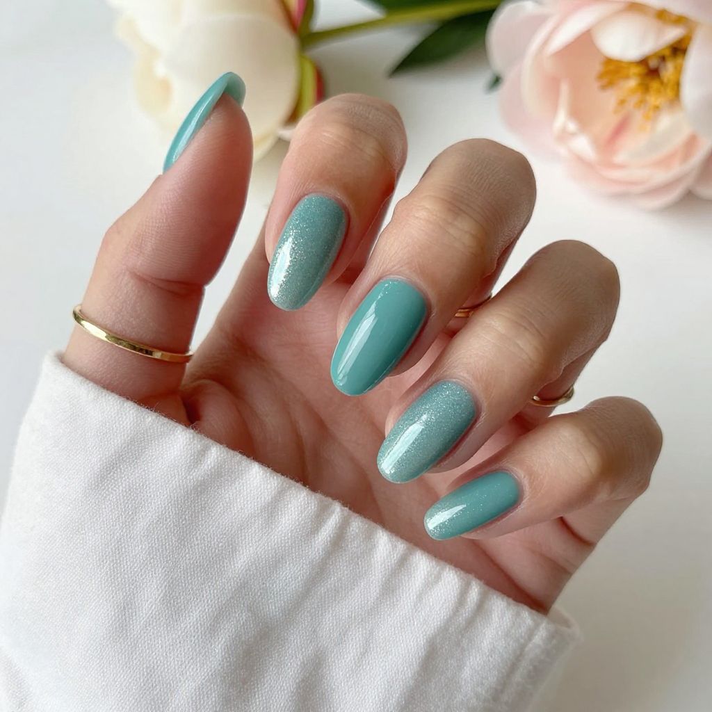 Teal nail design 7