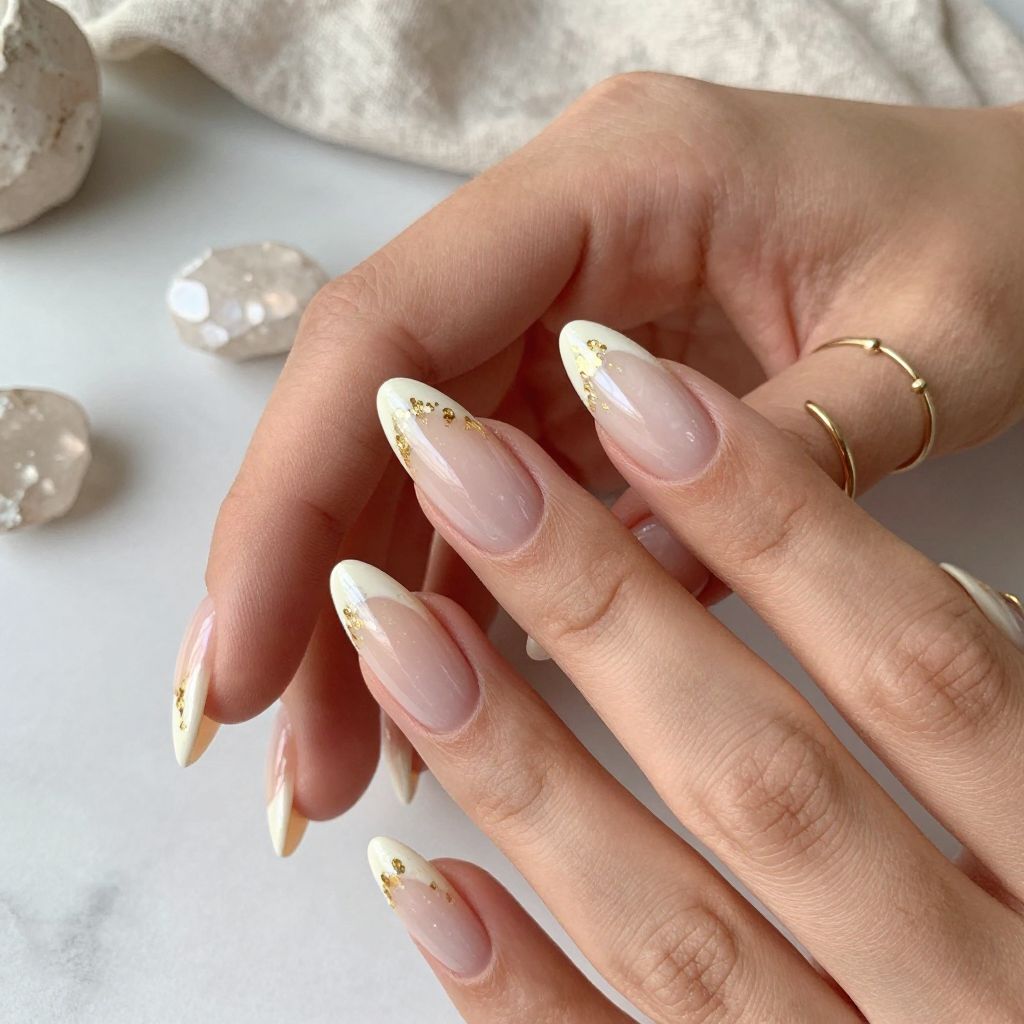 Milky Quartz Coffin Nails
