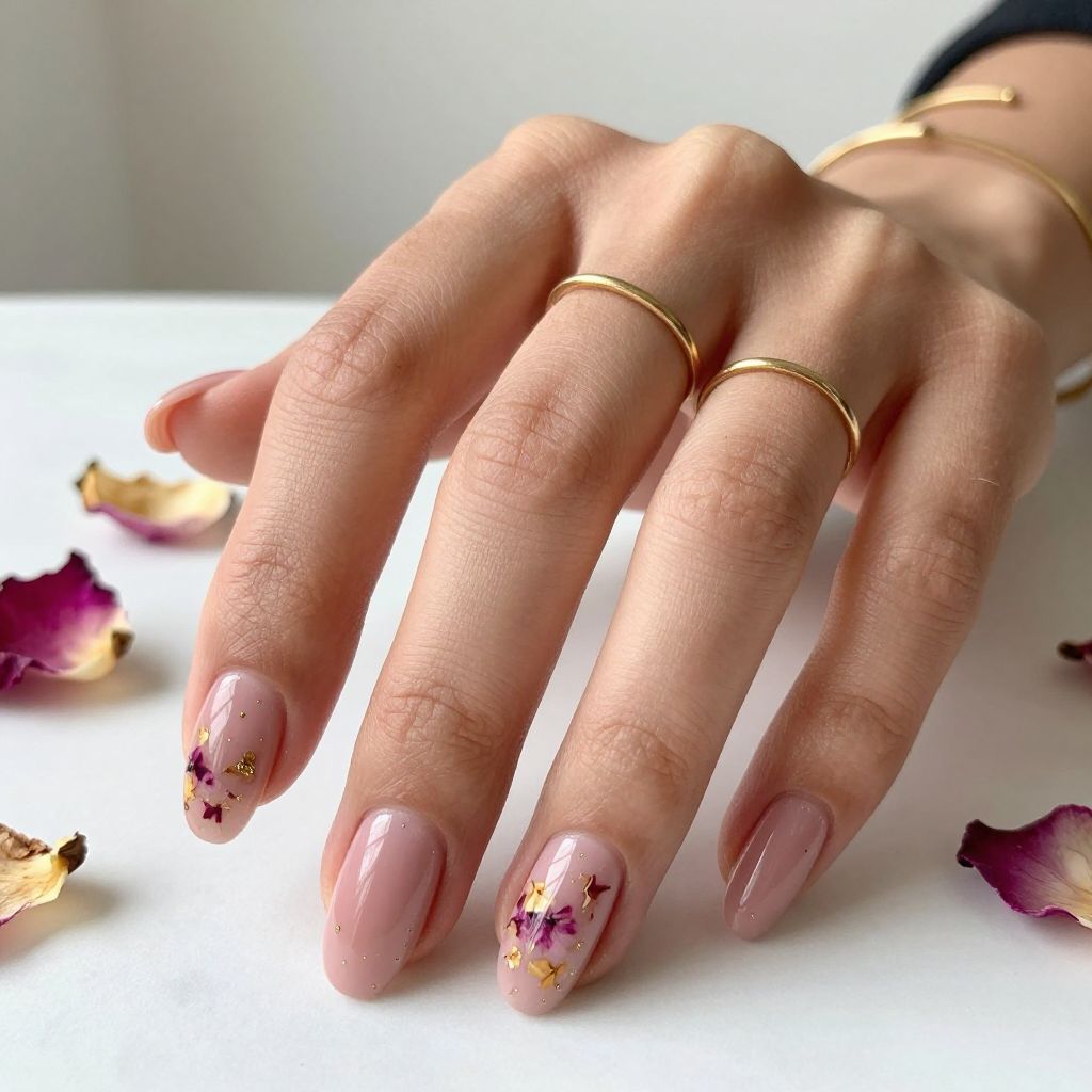 Dusty Rose with Dried Flower Inclusions