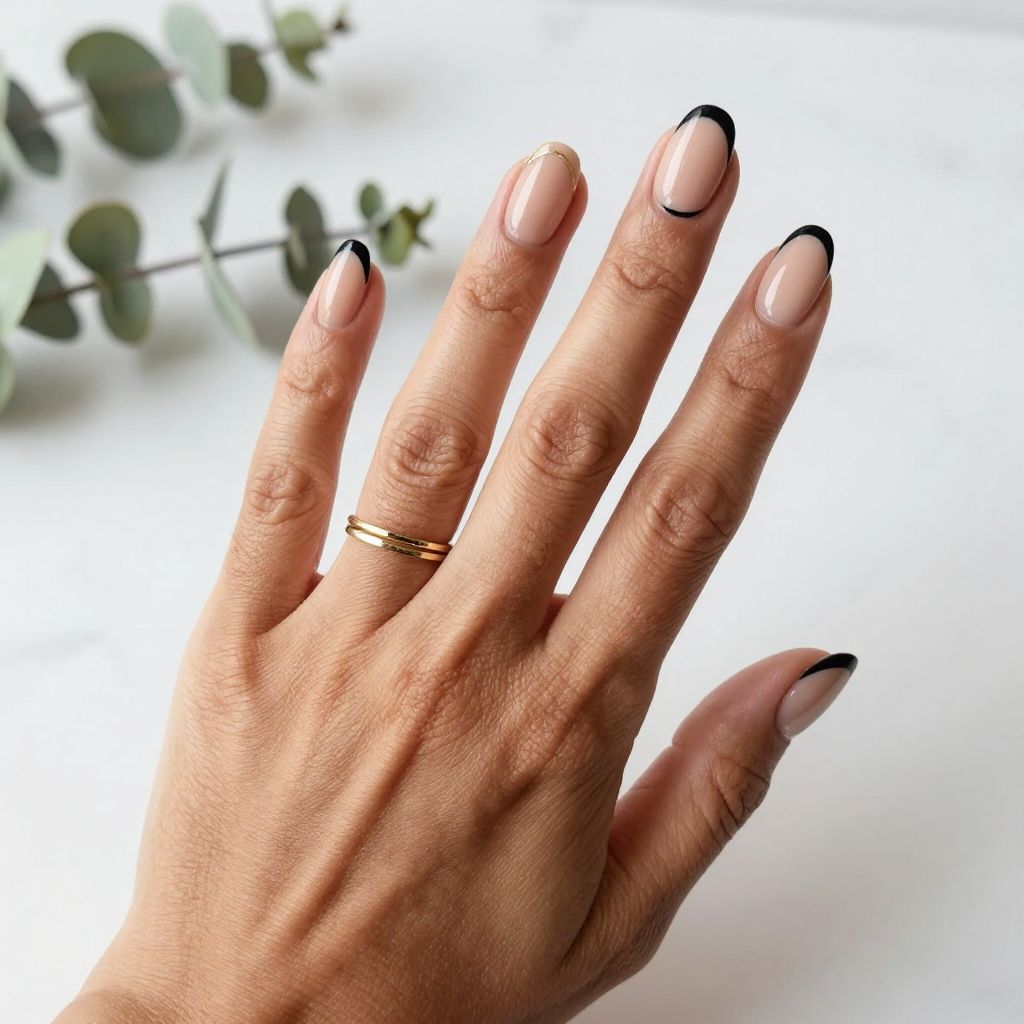 Nude Base with Black Cat Eye Flick
