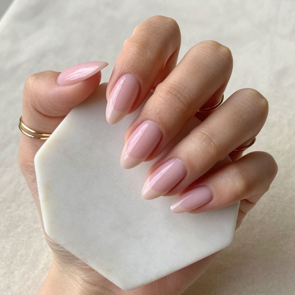 Blush Pink with Negative Space Triangle
