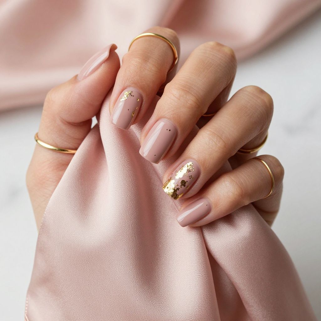 Soft Pink with Gold Foil Accents