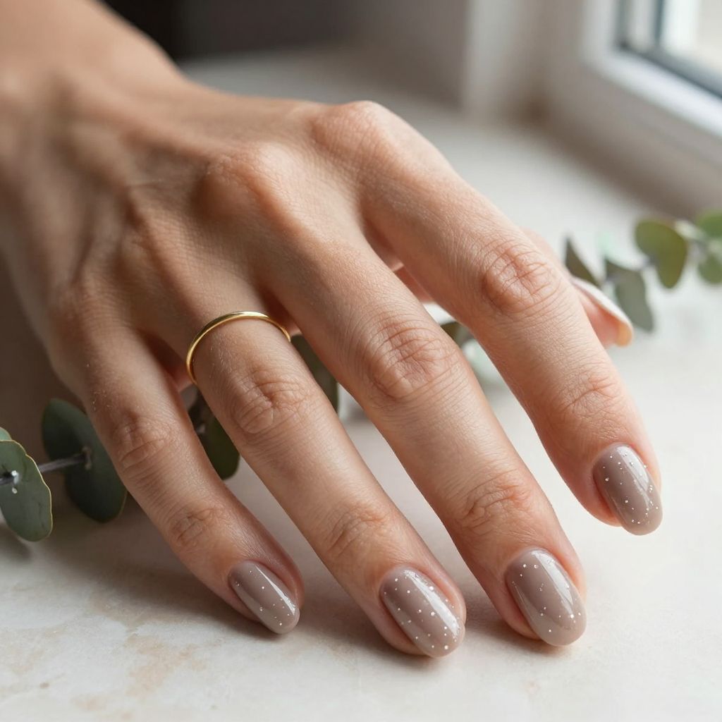 Warm Taupe with Subtle Pearl Shimmer