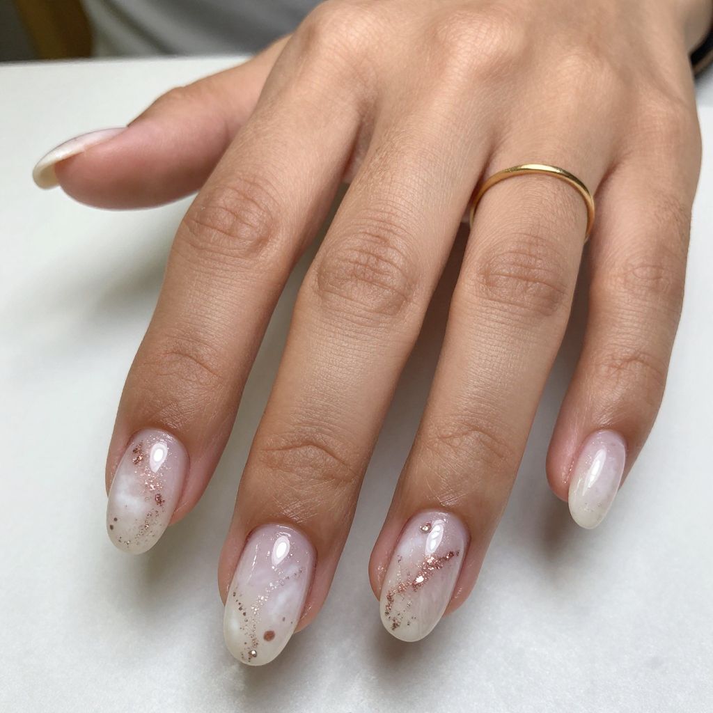 Milky Quartz Coffin Nails