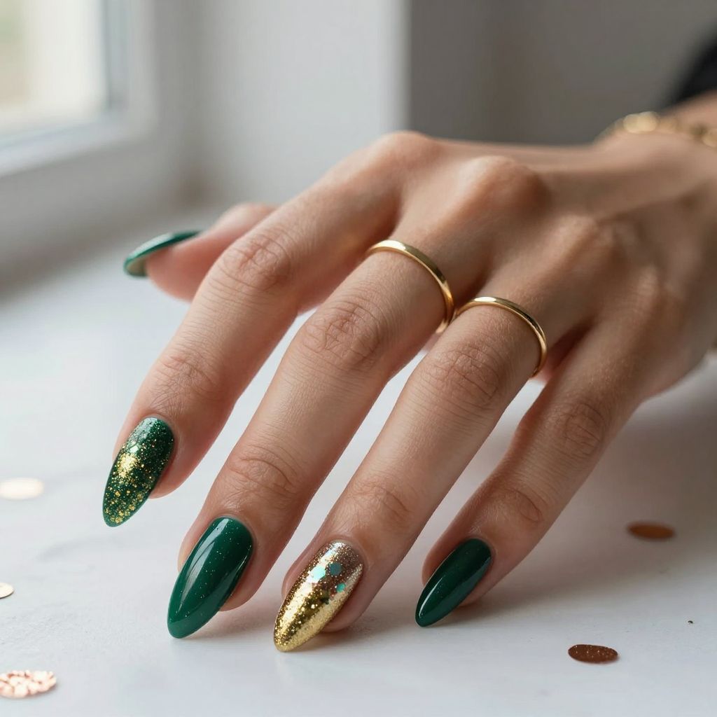 Glitter Ombre Stiletto Nails