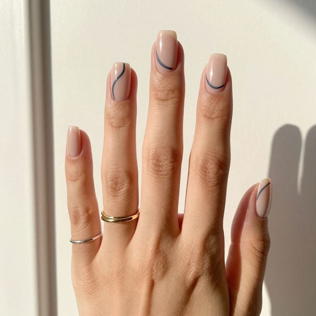 Minimalist Wave Line with Negative Space