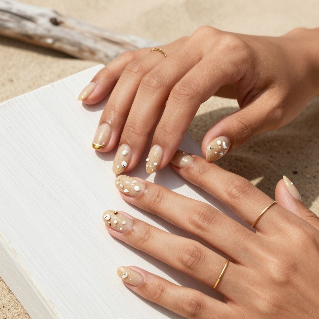Sandy Beige with Tiny Seashell Inlays