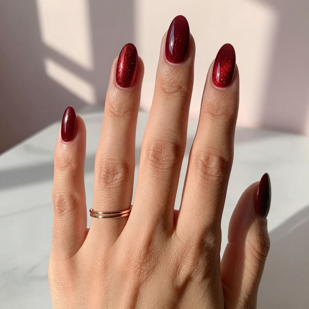 Burgundy Glitter Gradient