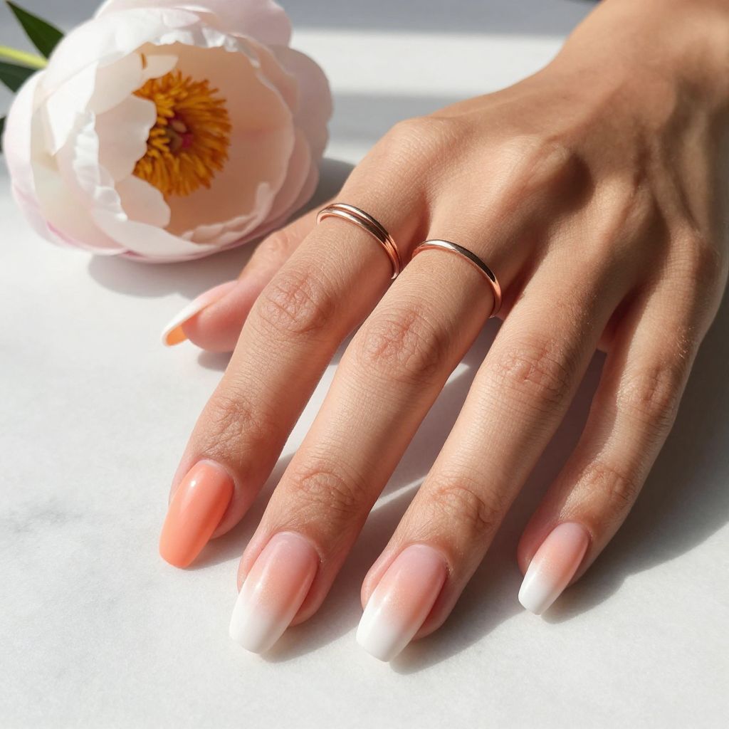 Soft Coral with Ombré to White