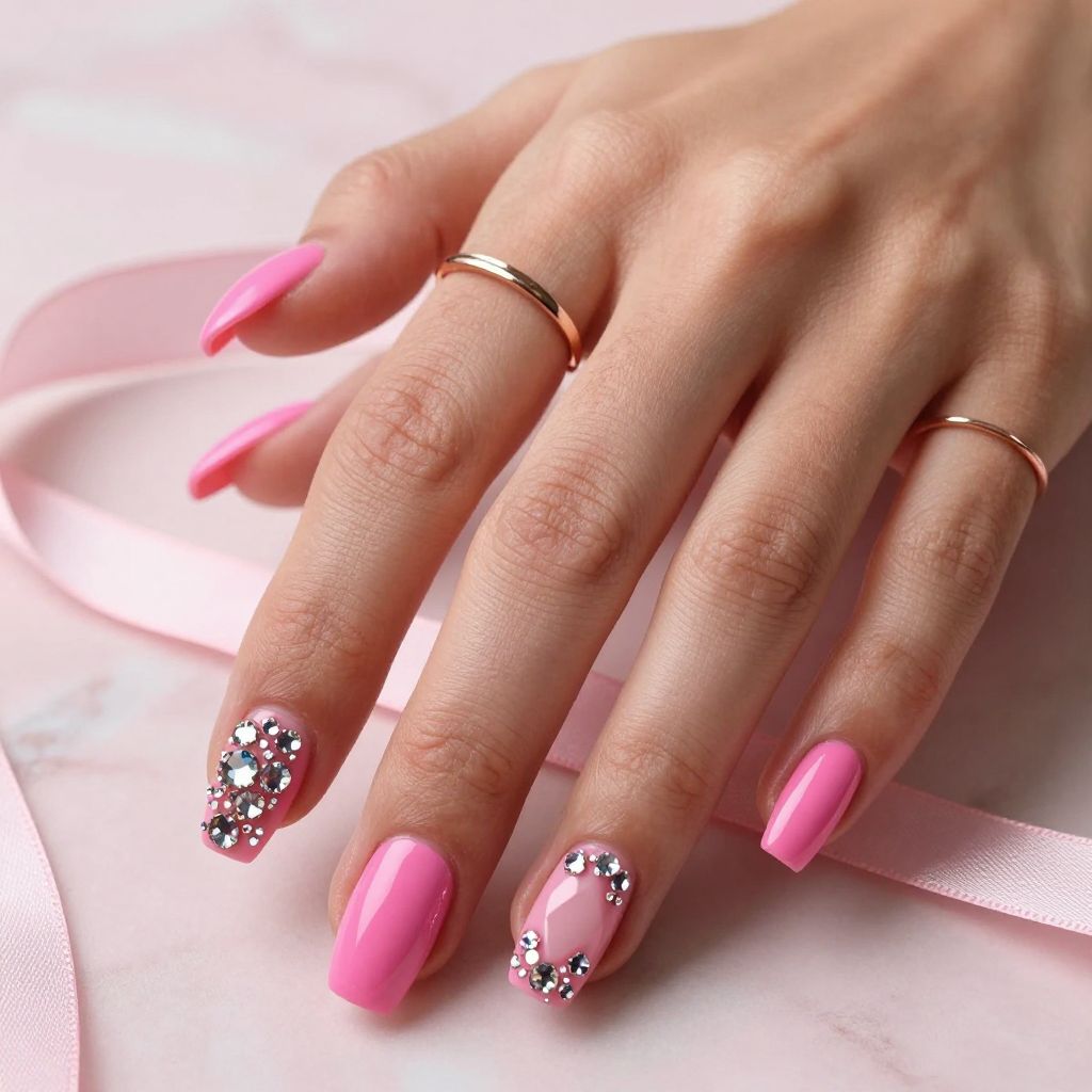 Candy Pink with Crystal Embellishments