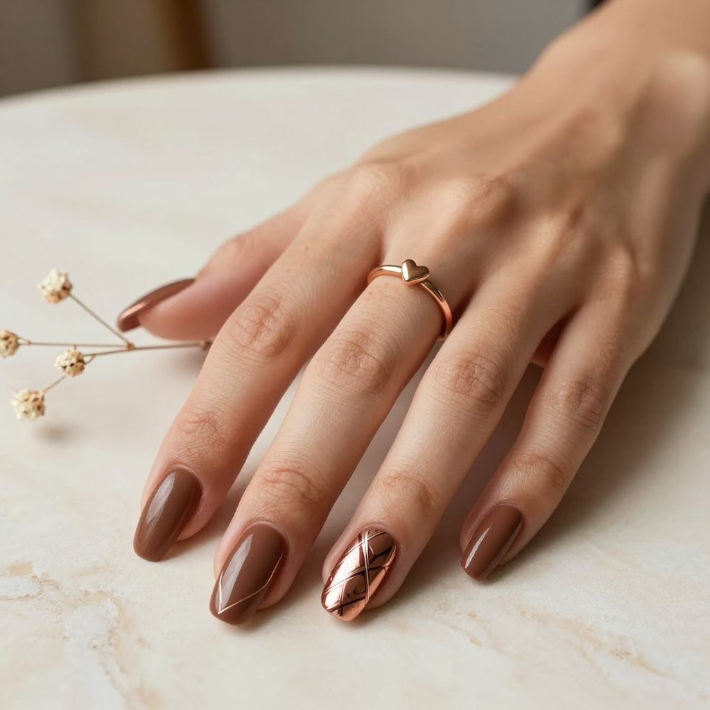 Chocolate Brown with Rose Gold Accents