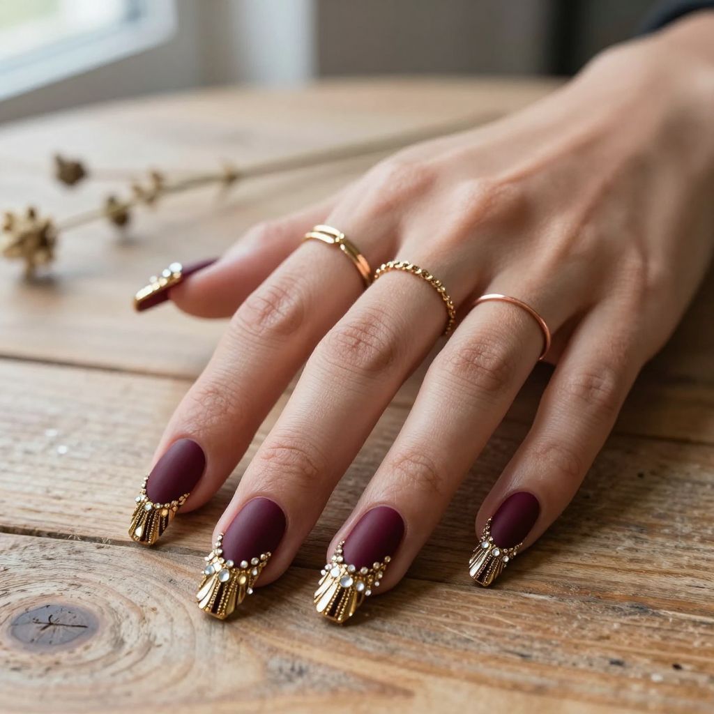 Fringe Chandelier Nails with Beaded Details