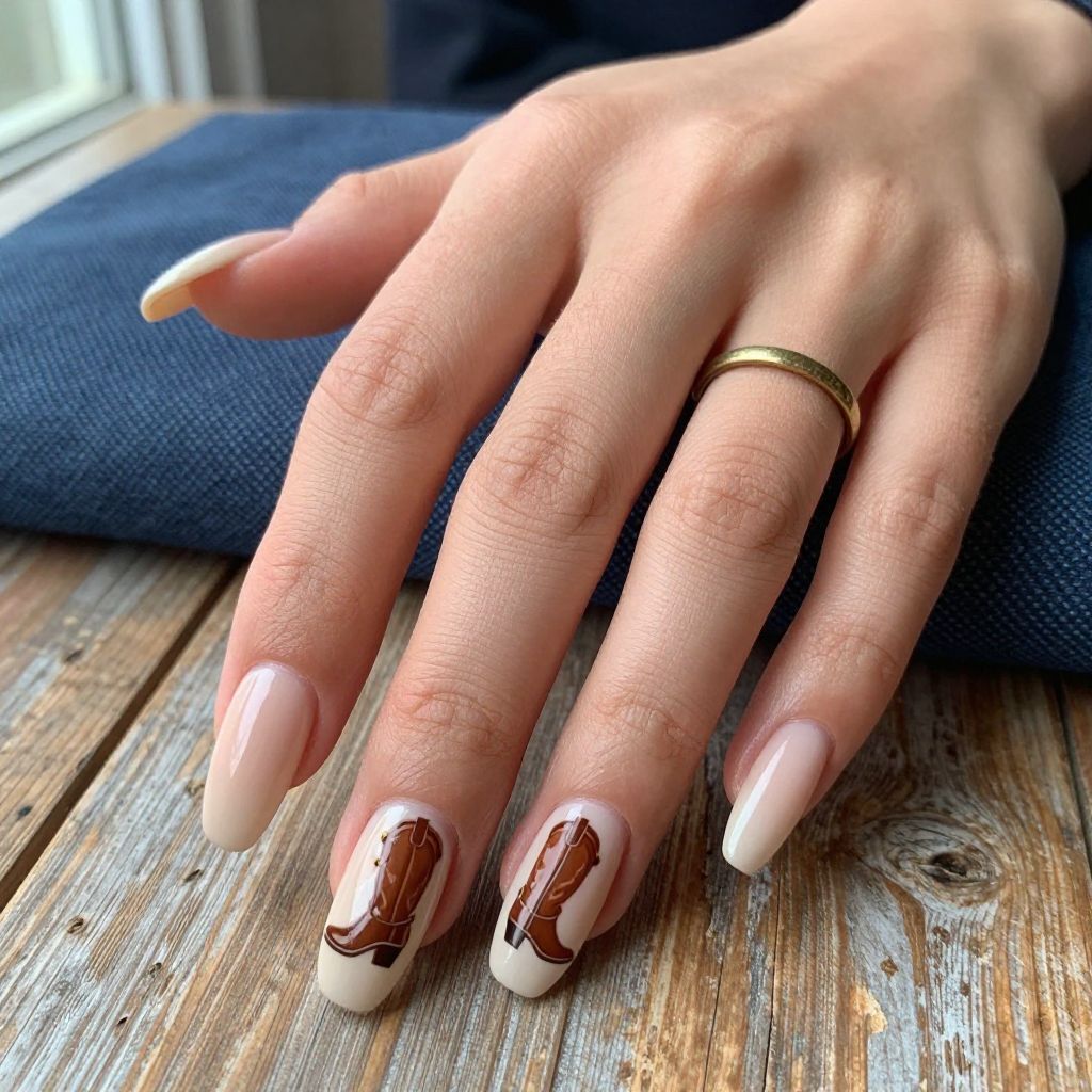 Cowboy Boot Silhouette Nails