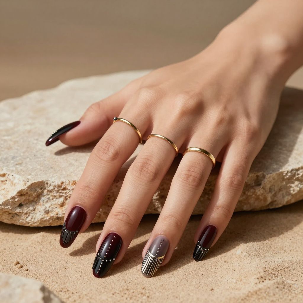 Metallicized Fringe and Studs Design