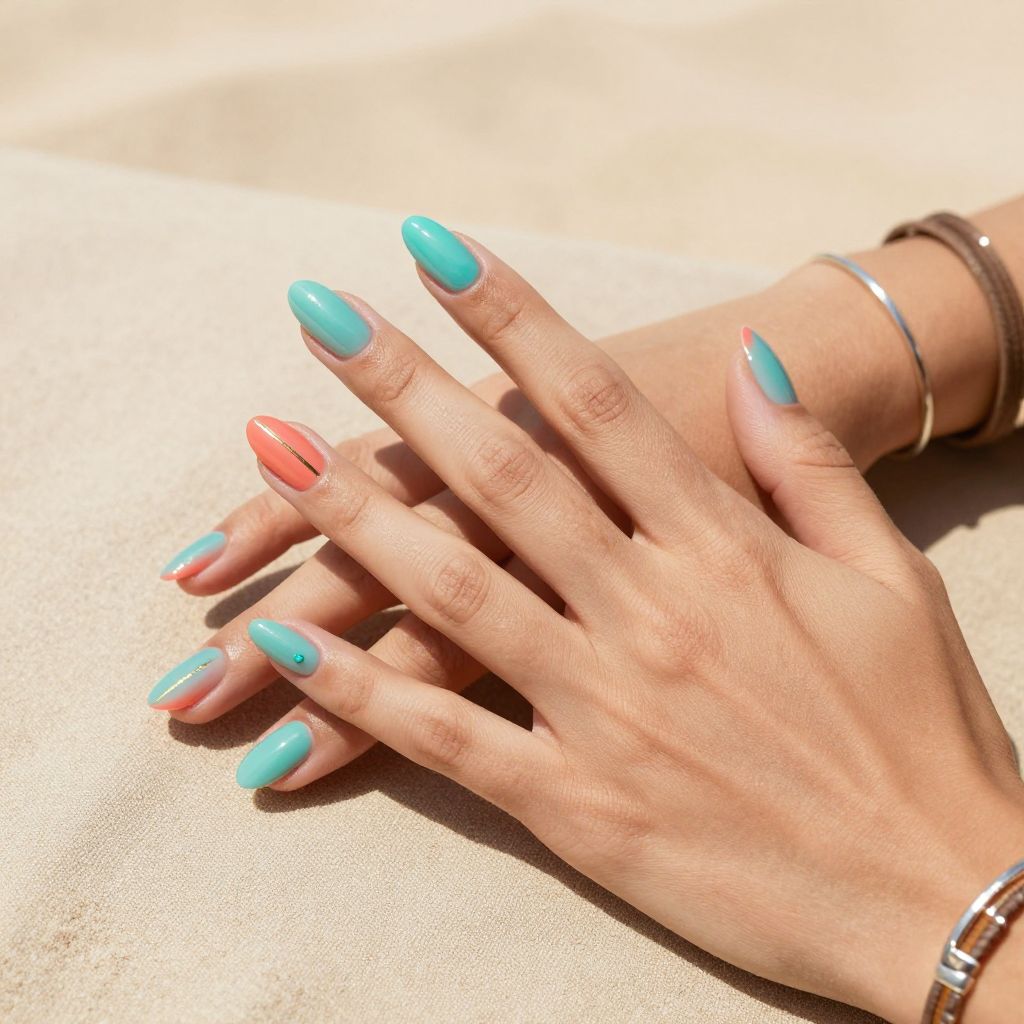 Turquoise and Coral Western Sunrise
