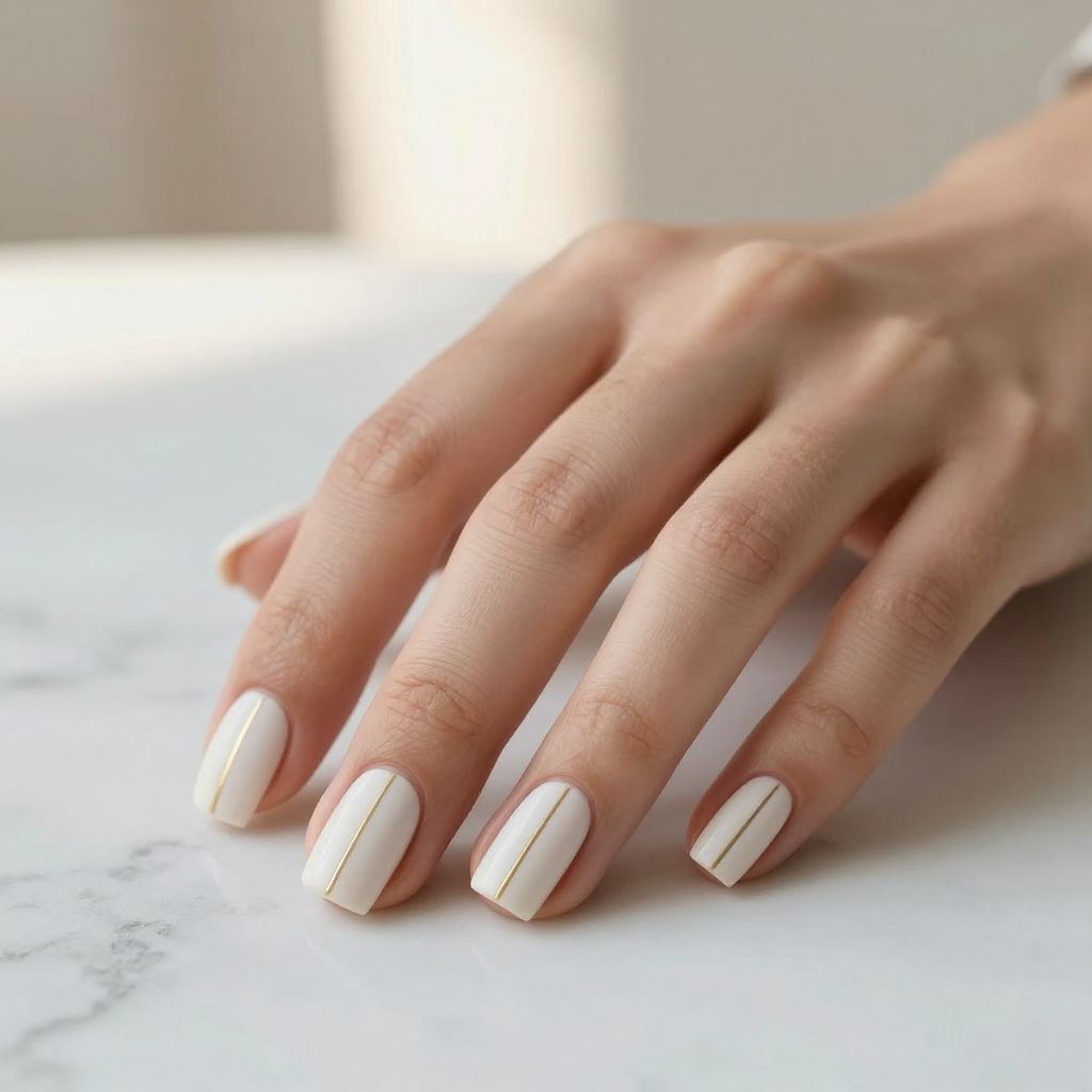 White and Gold Nail Designs nail idea 1