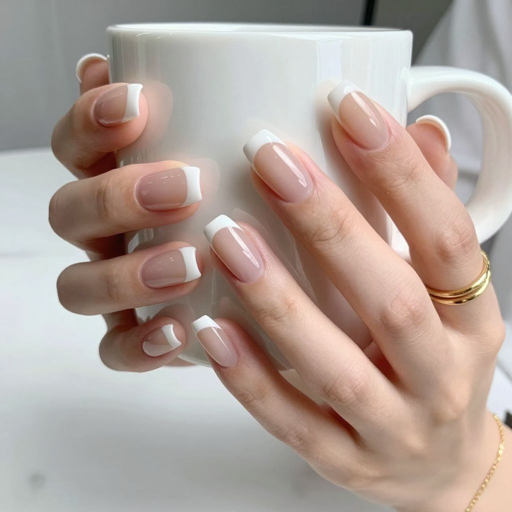 White French Tip Nail Designs 5