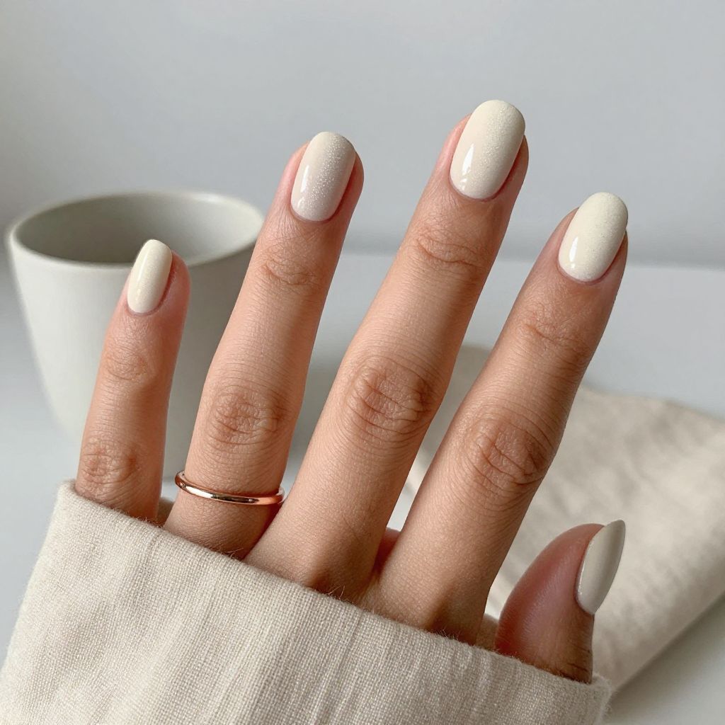 White Matte Velvet Nails