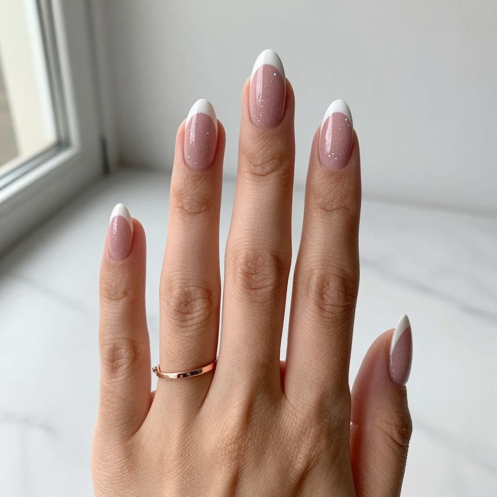 Textured White Tip Nails
