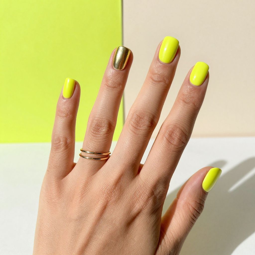 Yellow nail design 10