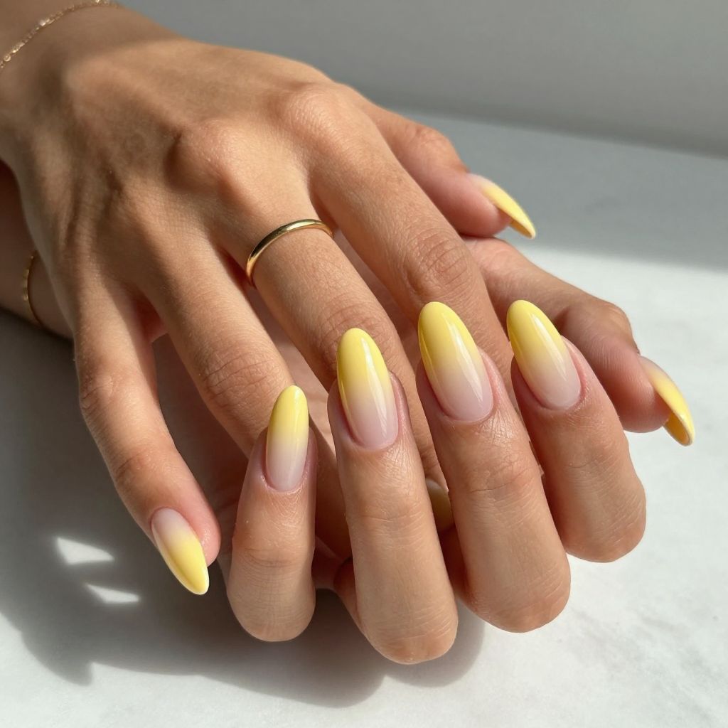 Yellow nail design 11