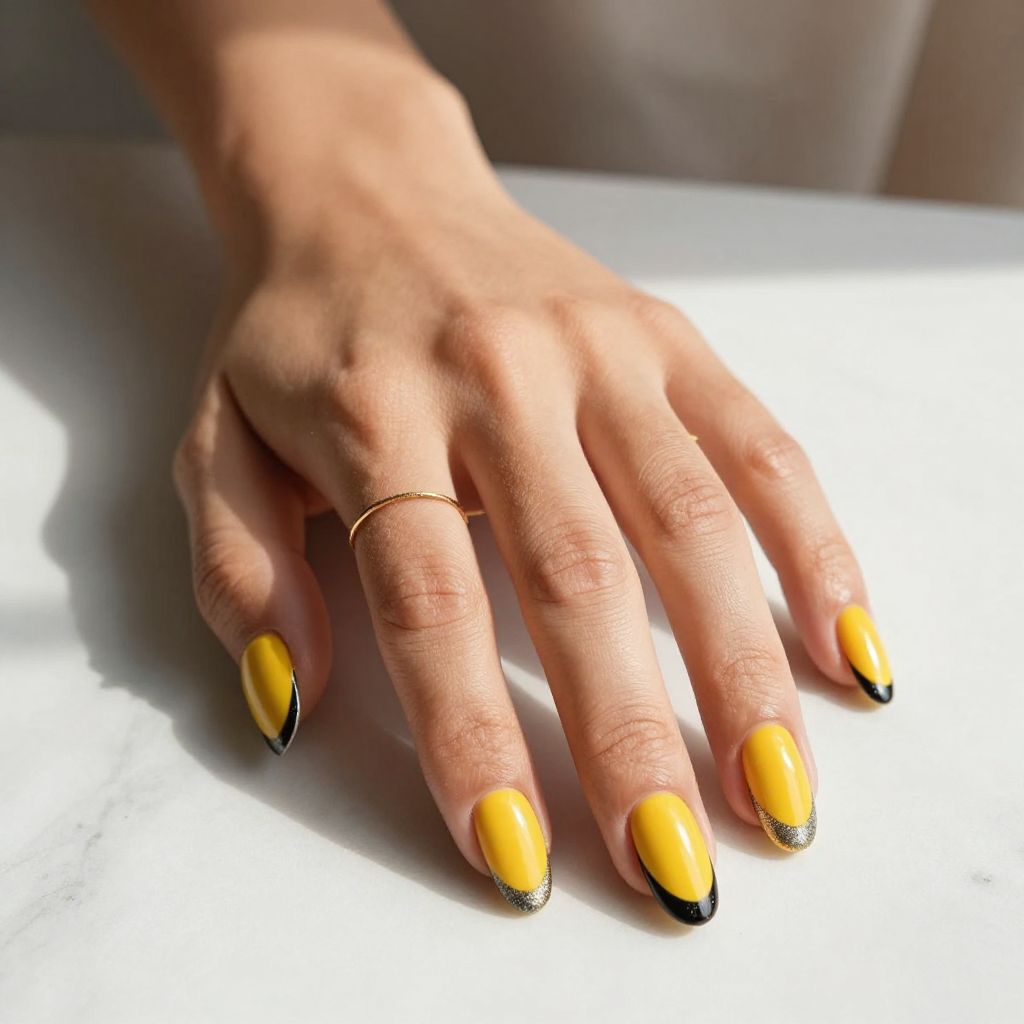 Yellow nail design 13