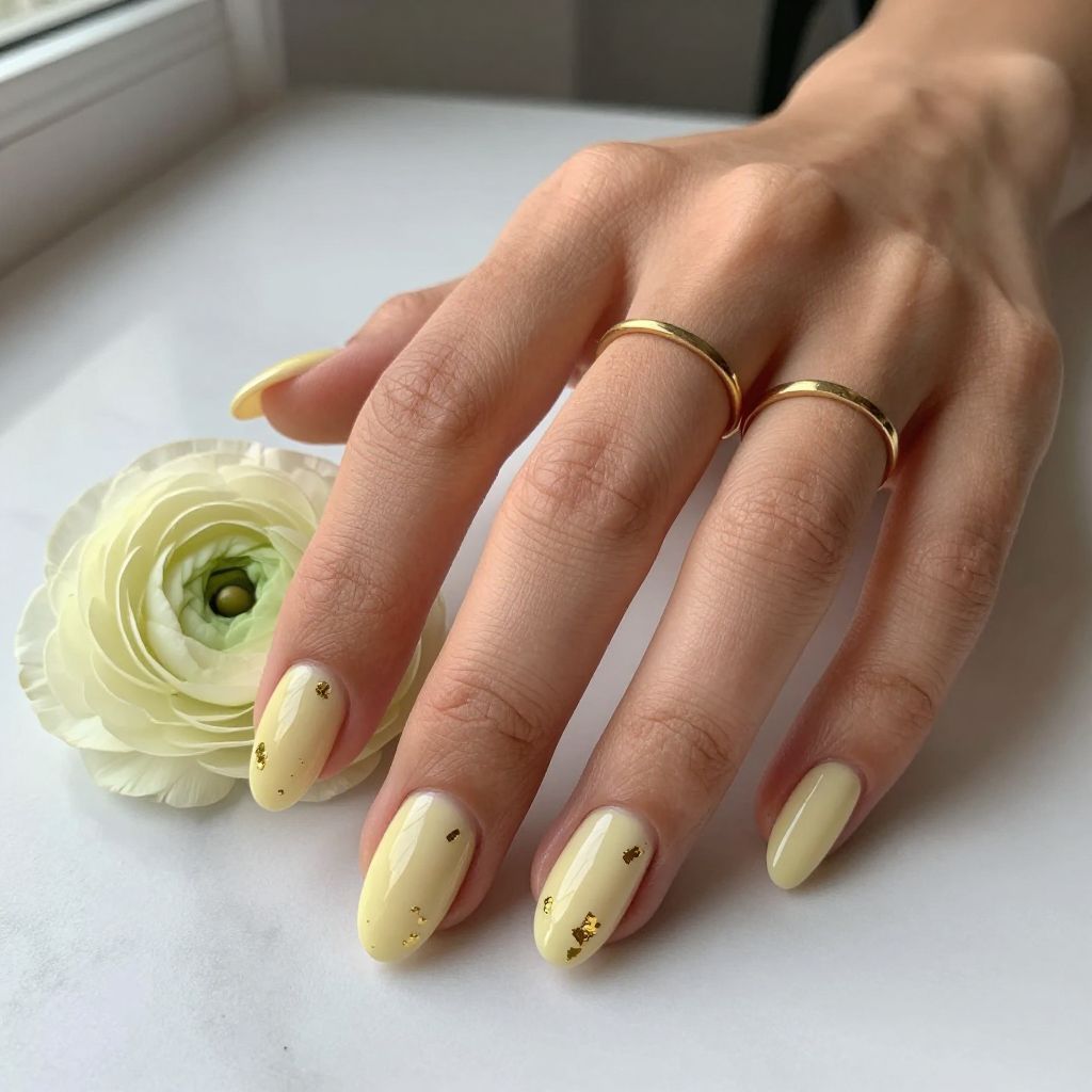Yellow nail design 14