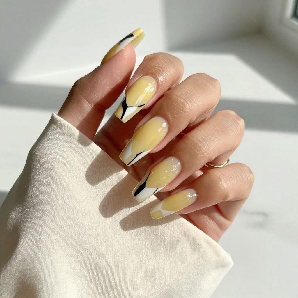 Yellow nail design 15